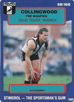 1990 AFL Scanlens Stimorol #58 Doug Barwick Front